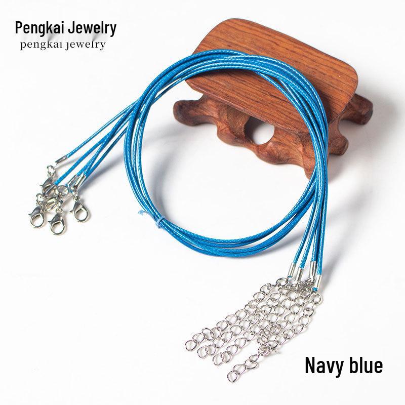 

Crystal Pendant Necklace: Leather and Wax Rope Gold Jewelry with Jade Pendant and Metal Clip Accessories