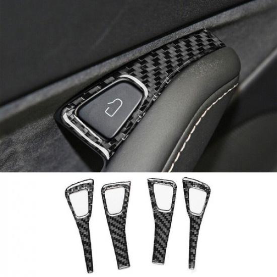 4X Carbon Fiber Interior Window Lift Switch Button Cover Trim For Tesla Model 3Y