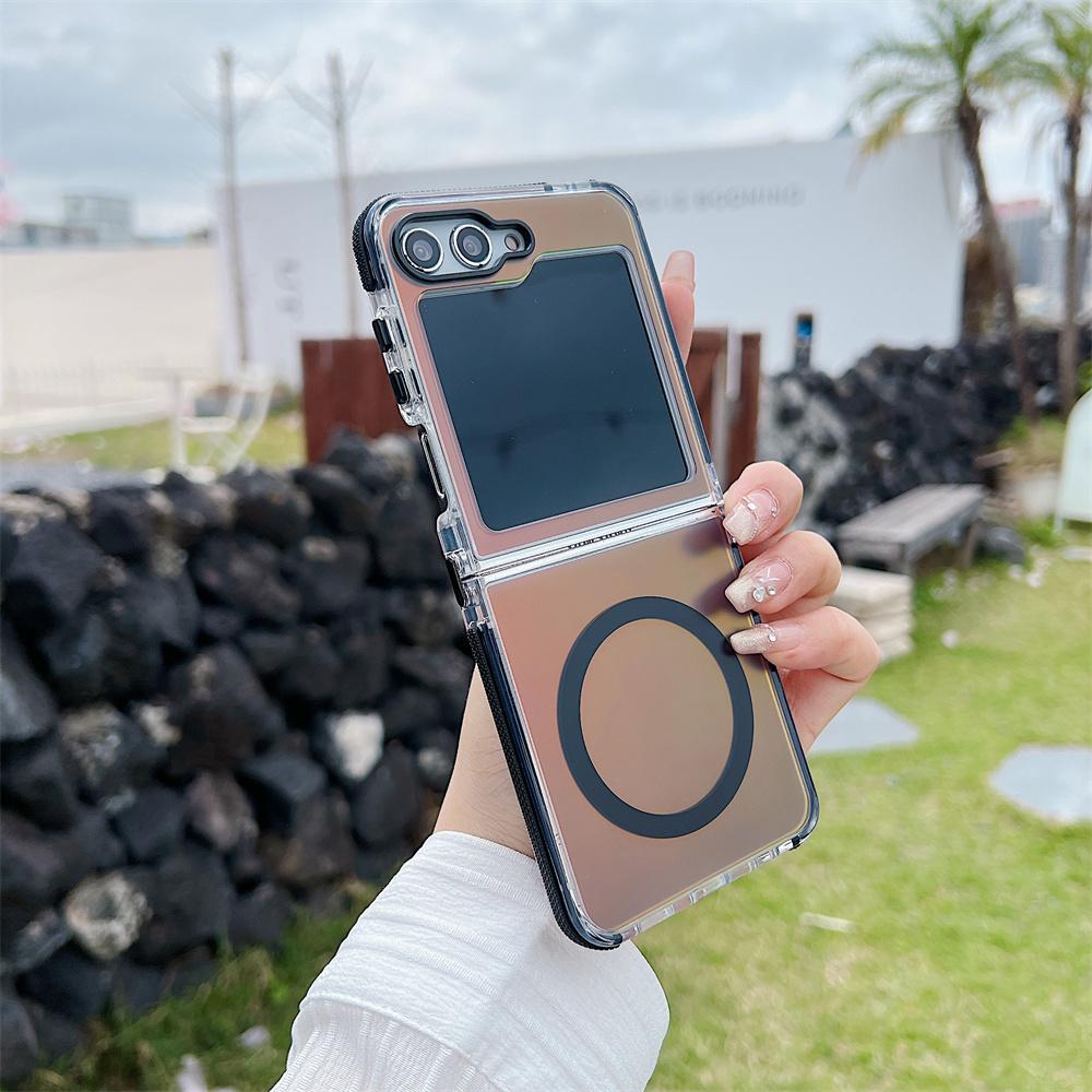 Senior Metal Lens MagSafe Luxury Shockproof Phone Case For Samsung Galaxy  Z Fold Flip 7 6 6 4 Discolour Wireless Charging Cover