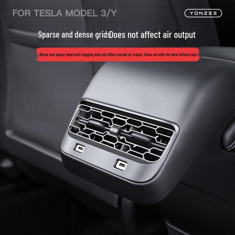 Tesla Model 3/Y Rear Vent Air Outlet Dustproof Cover - Anti-Blockage Accessories