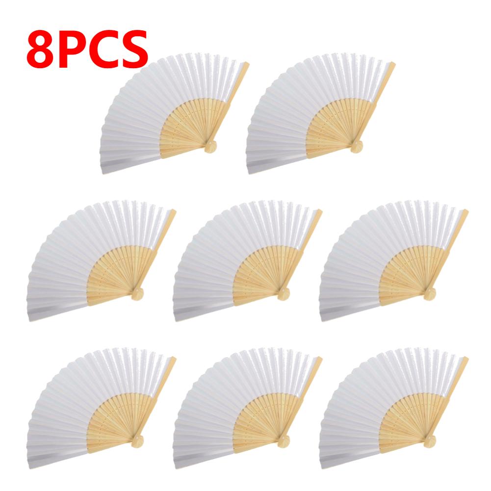 1-50 Stück DIY Papier Bambus Faltfächer Blanko Weiß Faltfächer Hochzeitsgeschenke Erwachsene Kinder Kalligraphie Malerei Übungsfächer
