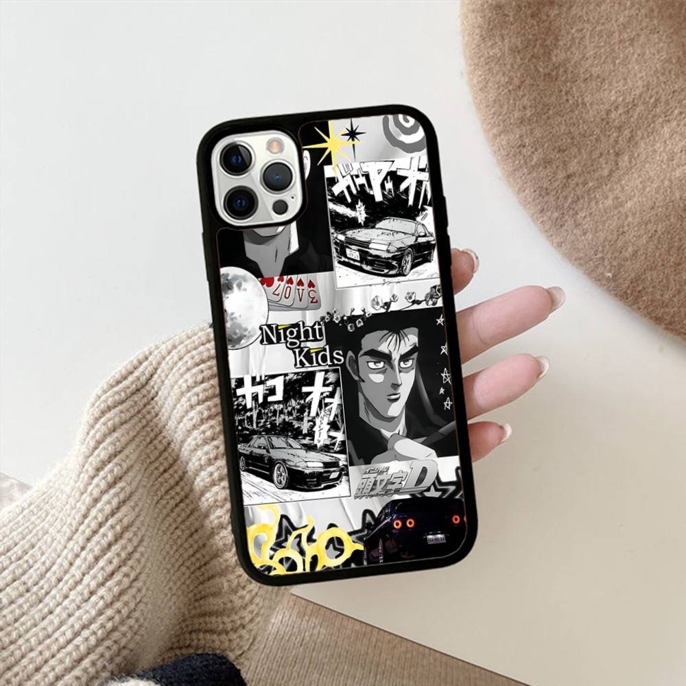 Road Racing Anime I-Initial D For IPhone 17 16 15 14 13 12 11 Pro Max Plus Mini PC+TPU Back Phone Cover