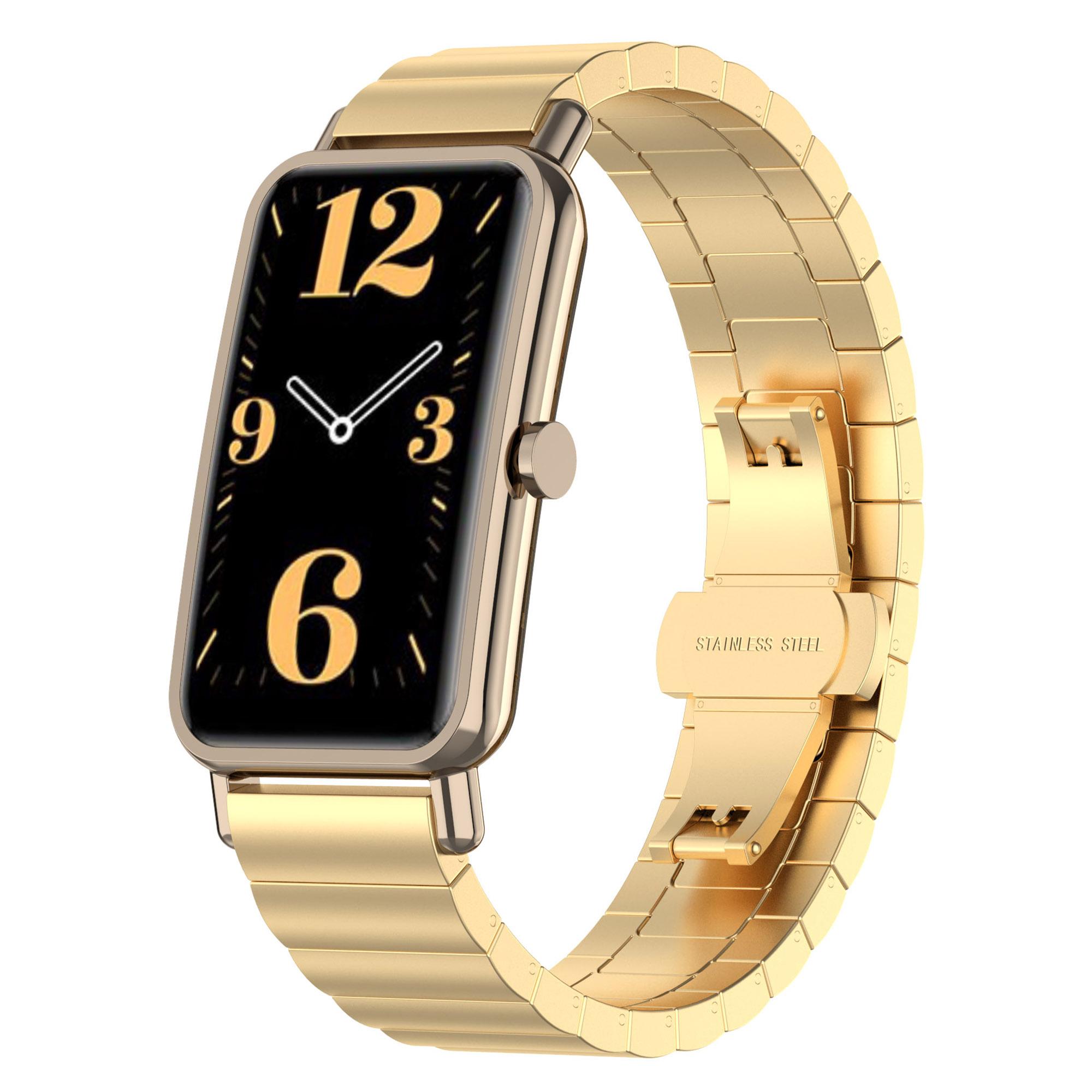 

For Huawei Watch Fit Mini 16mm Stainless Steel Watchband Smart Watch Strap Replacement Rose Gold