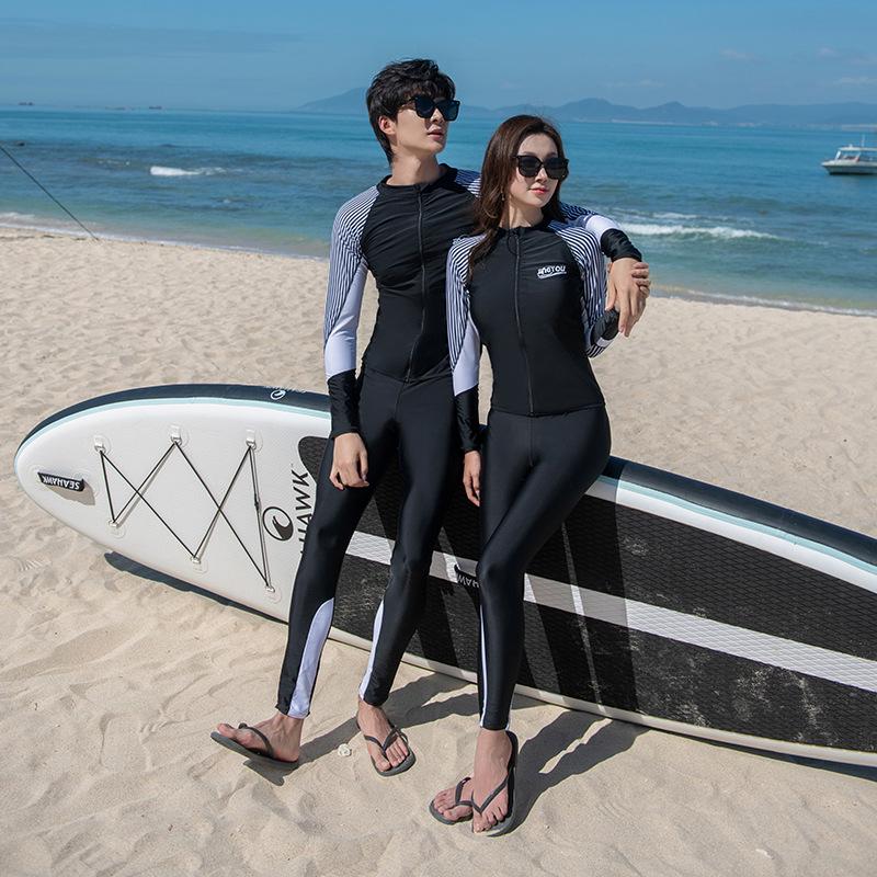 Unisex geteilter Tauch- und Surfanzug: Langarm, Sonnenschutz, Schnelltrocknend, Übergröße Quallenanzug für Strandbadebekleidung.