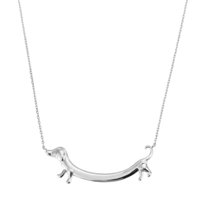 Стильное ожерелье с таксой, креативное и необычное ожерелье с таксой, игривая и очаровательная шейная цепочка, цепочка для ключицы