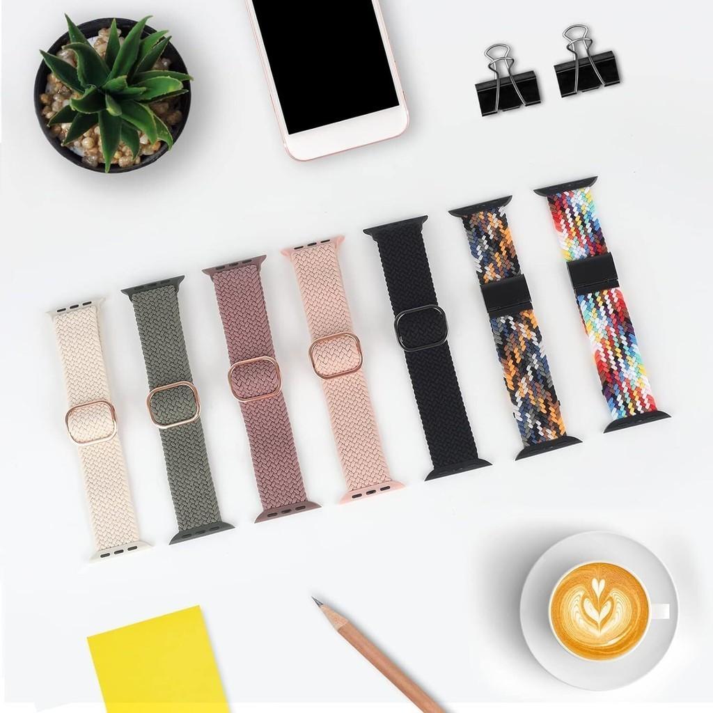 Nylon Strap And PC Case Elastic Woven Bracelet Protective Cover For Apple Watch Series 9 8 7 6 5 Se 4 I Watch 45mm 44mm 40mm 41mm