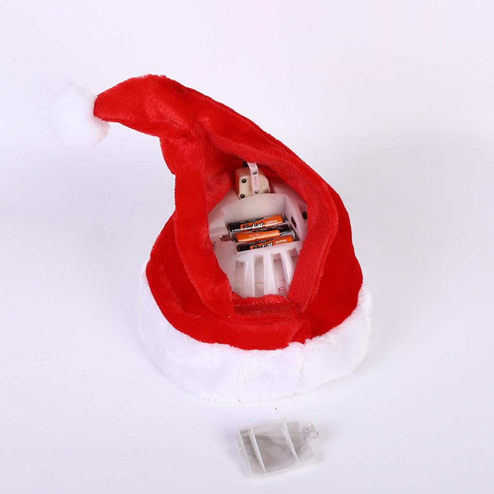 Christmas Santa Hat Singing Dancing Moving Electric Patchwork Hat Funny Toy Party Winter Warm Musical Dance Xmas Hat Gifts