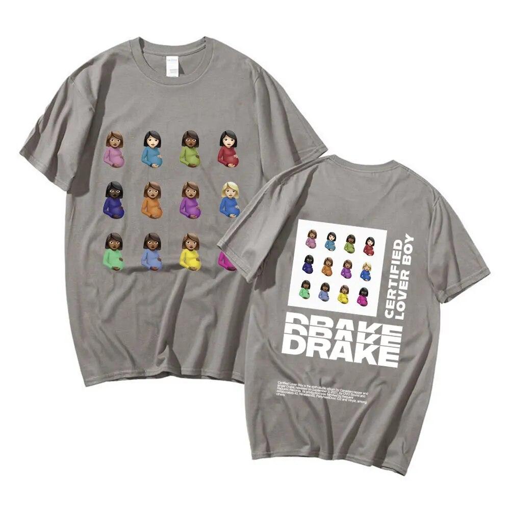 Rapper Drake New Oversized T Shirt Certified Lover Boy Album Print T-shirt Unisex Hip Hop Casual Funny T Shirts Unisex Streetwear
