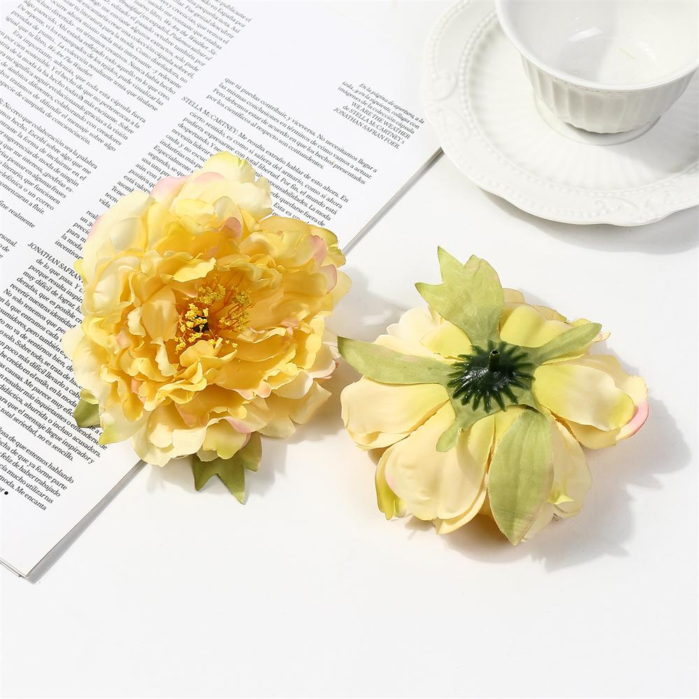 3Pcs Artificial Peony Flowers Heads 12CM Big Silk Fake Flower for Home Decor Wedding Decoration DIY Crafts Wreath Accessories