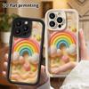 Phone Case: 2D Flat Design Suitable for iPhone 18 17 16 15 14 13 Pro Protective Case, Macaron Rainbow, Perfect Christmas and Halloween Holiday Gift