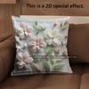 2D Floral Embroidered Pattern Decorative Pillow Covers Pattern Cushion Cover Suitable For Sofa Bedroom Car Pillow Cover