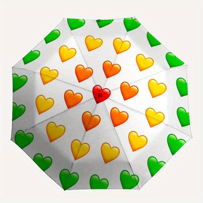 

1pc Heart Emoji Design Automatic Opening/closing Umbrella with Auto Open/Close, Windproof, Foldable Sunshade, Perfect Gift for Friends, Dura