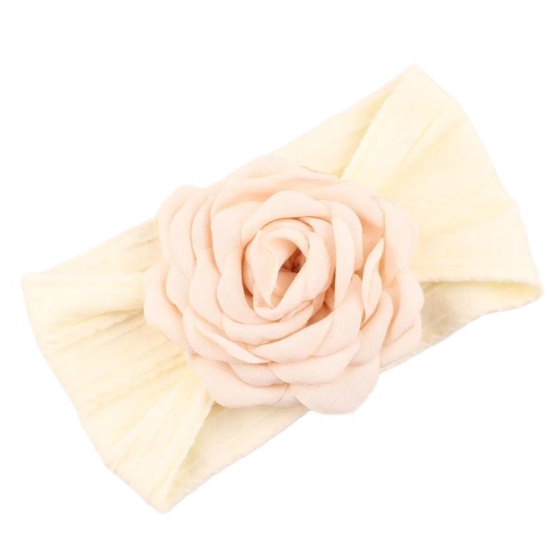 

Infant Wide Headband Flower Headwear Elastic Headdress with Flower Designing Charm for Newborns And Sensitive Skin Baby
