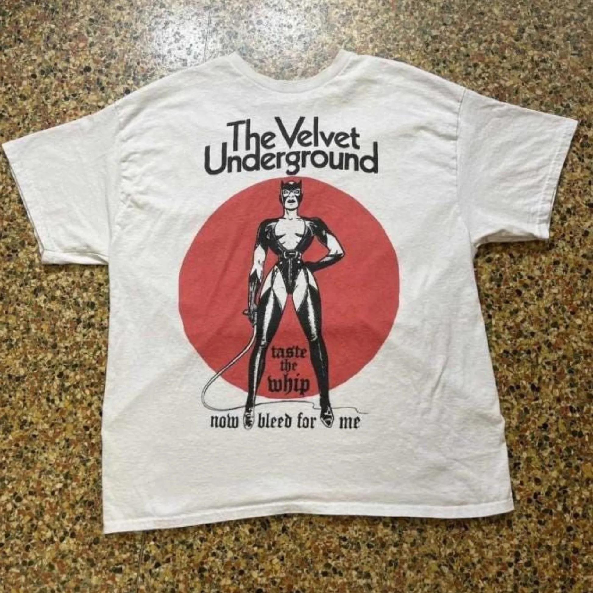The Velvet Underground Klassisches Poster Print Kurzarm Rock Punk T-Shirt Lässig Locker Rundhals Streetwear Unisex 2XL brown