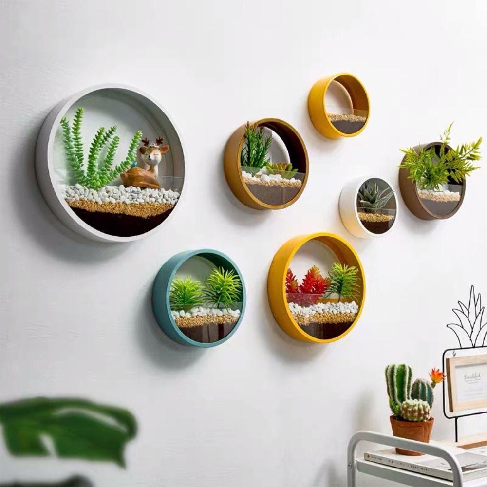 Basket Wall Decoration Wall-mounted Plant Container Flower Pot Ornaments Hydroponic Vase Flowerpot
