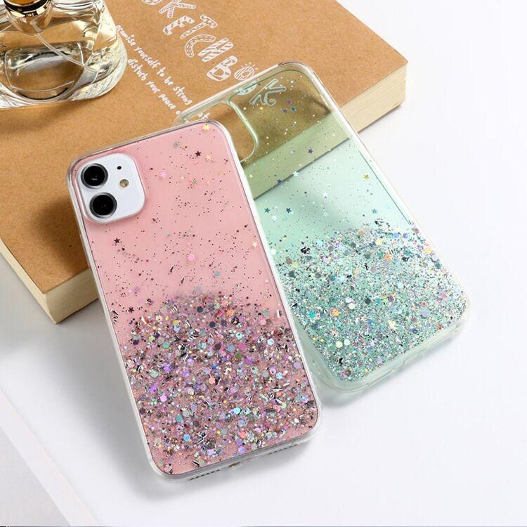 Bling Starry Sky Phone Case For iPhone 16 promax 15 14 Plus 13 12 Pro 11 Xs Max X XR 7 8 SE Glitter Star Shiny Transparent Cover