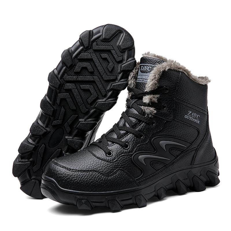 

FashionMen Winter Snow Boots fashion Waterproof Leather Sneakers Super Warm Mens Boots Outdoor Male Hiking Boots outdoor Work Shoes men 11
