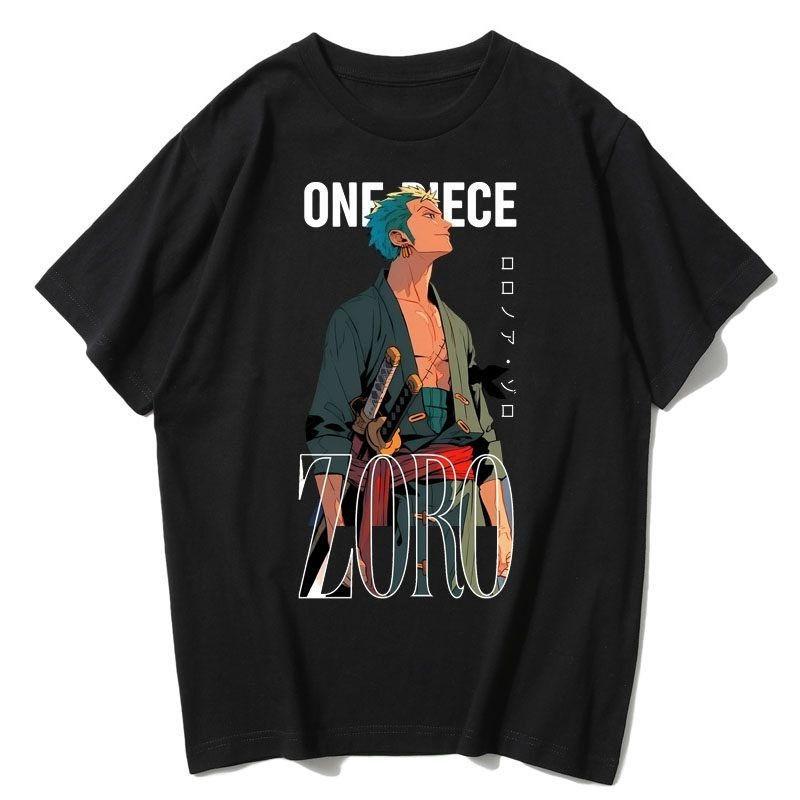 

One Piece Roronoa Zoro Anime Tshirt Cotton Short Sleeve Tops for Unisex Women M