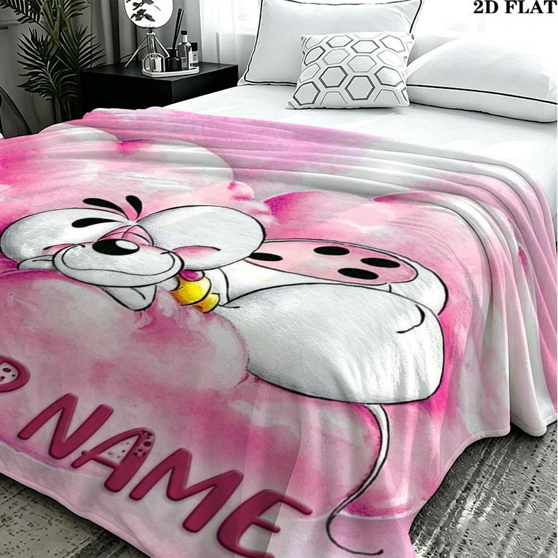 1PC Diddl Custom Name Patterned Flannel Blanket Suitable For All Seasons for Home Decor Warmth and Comfort Gifts Holiday Present
