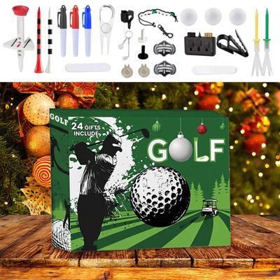 Countdown-Kalender 24 Tage Weihnachten Adventskalender Mit Golfbällen Tees Andenken Heimdeko Für Geburtstag Feiertag Vatertag Büro