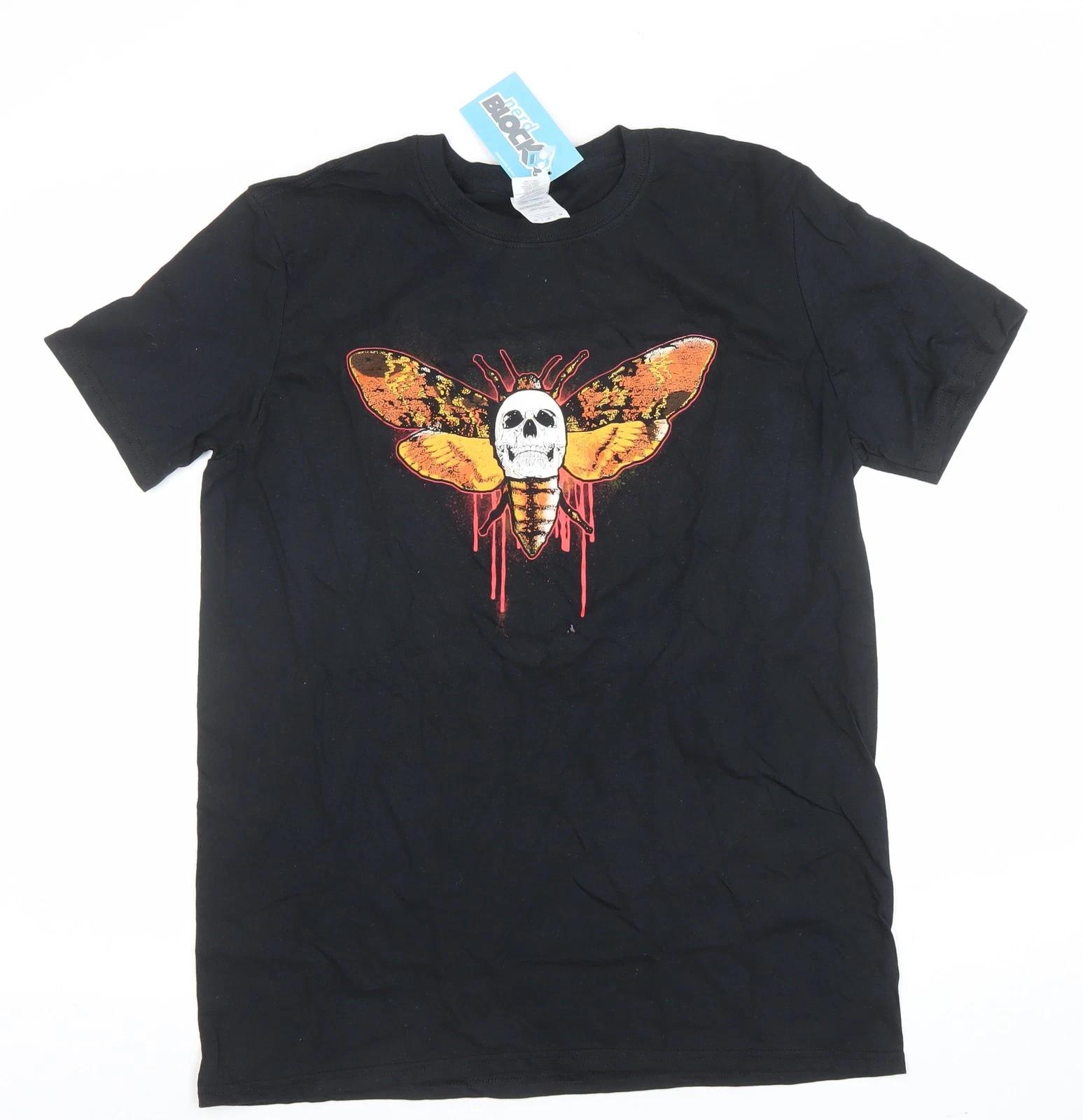 Gildan Men s Black Skull Graphic Ring Spun Cotton T-Shirt Medium XL