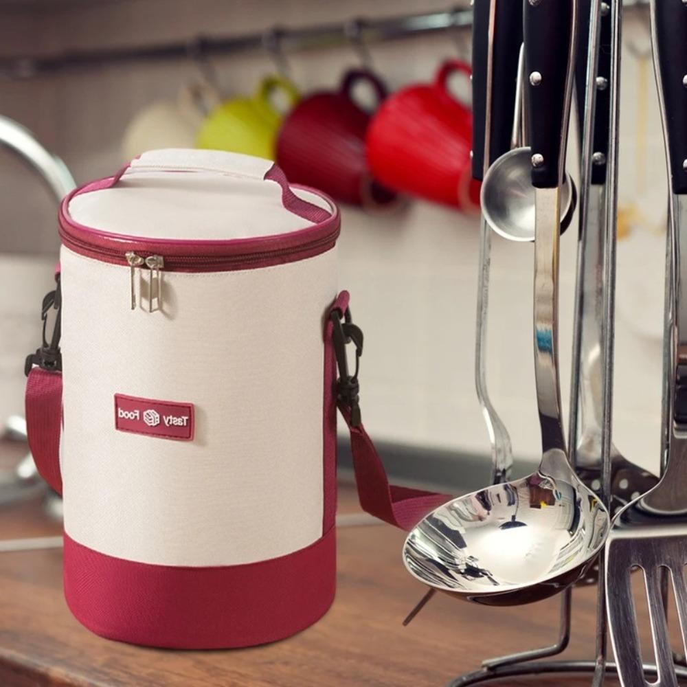 Portable Insulated Cooler Bag with Adjustable Shoulder Strap Picnic Dinner Container Lunch Bag