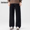 Mark Fairwhale Men's American Retro Loose Straight-Leg Black Denim Jeans