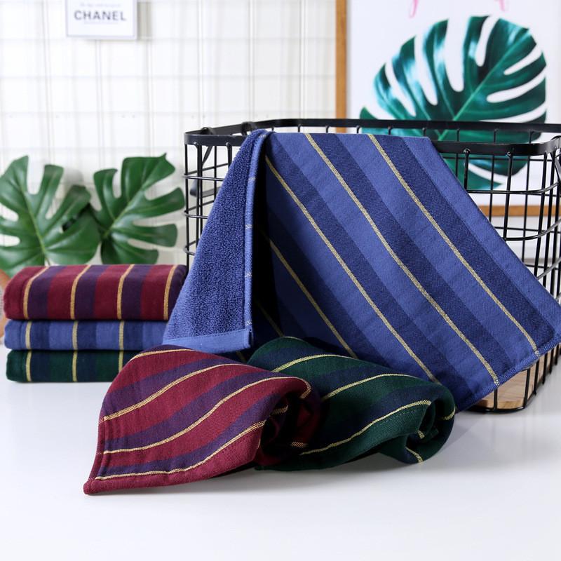 35x35cm Classic Gauze Cotton Striped Soft Absorbent Double-Sided Terry Bathroom Men Face Towel