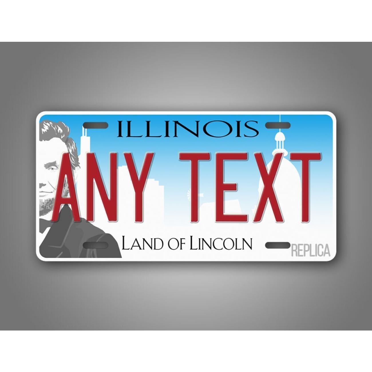 

Personalized Illinois Lincoln State Shape Metal Tin Sign Wall Decor Custom Text білий