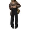 Color Solid Womens High Waist Wide Leg Slimming Casual Fashion Pants Corduroy