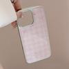 Gilt Gold Is Suitable for Apple 17promax Mobile Phone Case Iphone16 Pink Plaid Bow 13 Electroplated High-quality Mobile Phone Case