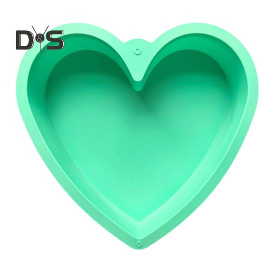 

Форма для торта в форме сердца, антипригарное силиконовое покрытие для выпечки, мороженого, пудинга, мусса, желе, шоколада, легко снимаемая форма для выпечки на День святого Валентина, свадьбы зелёный