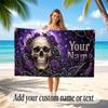 Skull Gothic Theme Beach Towel Personalized Custom Name & Text Soft Quick Dry Beach Towel for Swimming Travel