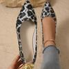 Large size pointed leopard print casual single shoes women's spring new fashionable versatile shallow mouth flat shoes