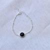 Genuine Black Onyx Bracelet Onyx Chain Bracelet for Women Black Stone Bracelet Silver Chain Bracelet Friendship Bracelets Gifts Idea