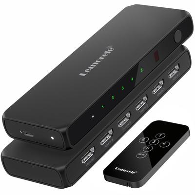 Lemorele HDMI Switcher with Remote Control, 5 Inputs/1 Output Splitter, 4K@60Hz, HDMI Switcher/Selector, 3 Inputs/1 Output, 4K & 2K/1080P@60Hz, HDCP 2