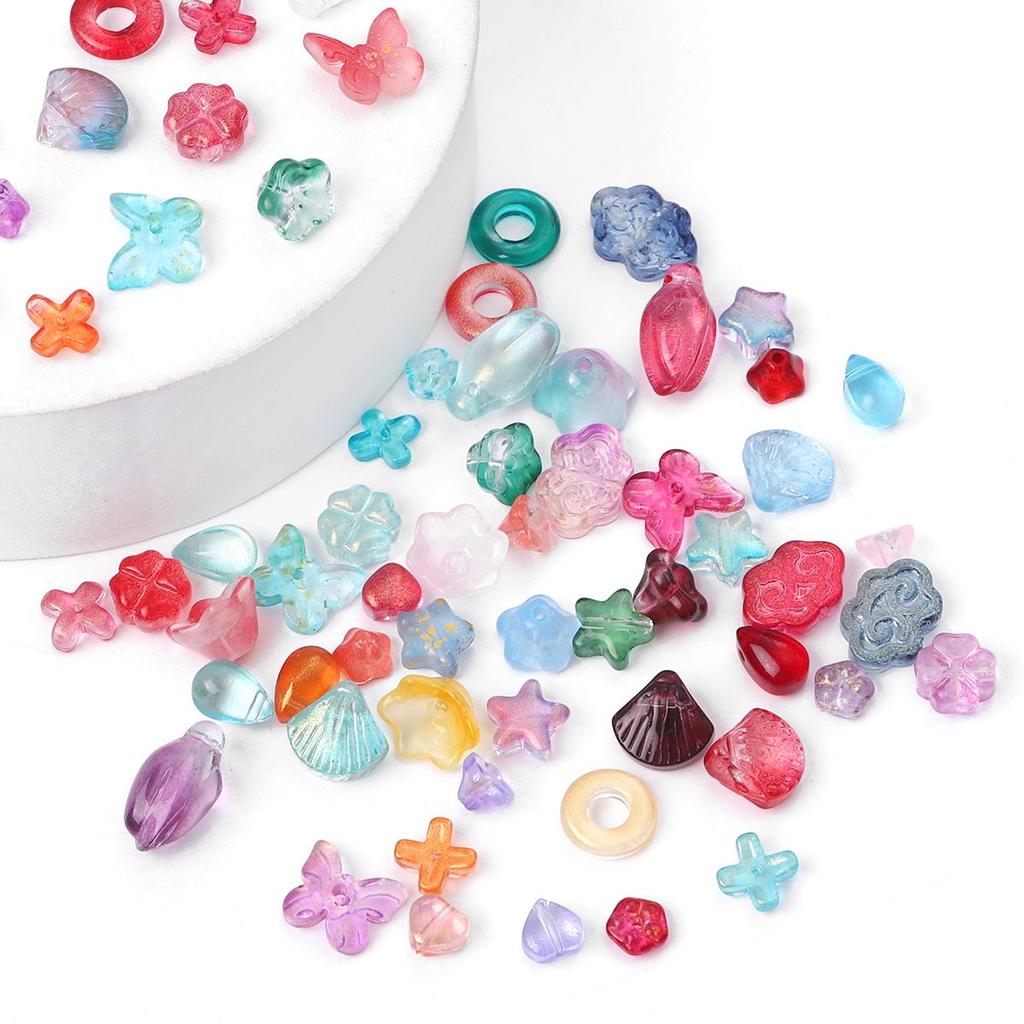 20 ks skleněných korálků skořápka květinové geometrické kouzlo pro DIY náhrdelník náramek náušnice příslušenství pro výrobu šperků