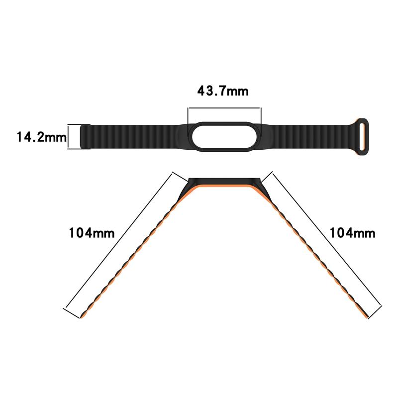 Magnetic Silicone Strap for Xiaomi Band 7 6 5 4 3 Replacement Wristband with Case Bracelet Correa Smartband