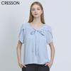CreSSon Women S Ruffle Fit Ribbon blouSe Nk CreSSon 0001