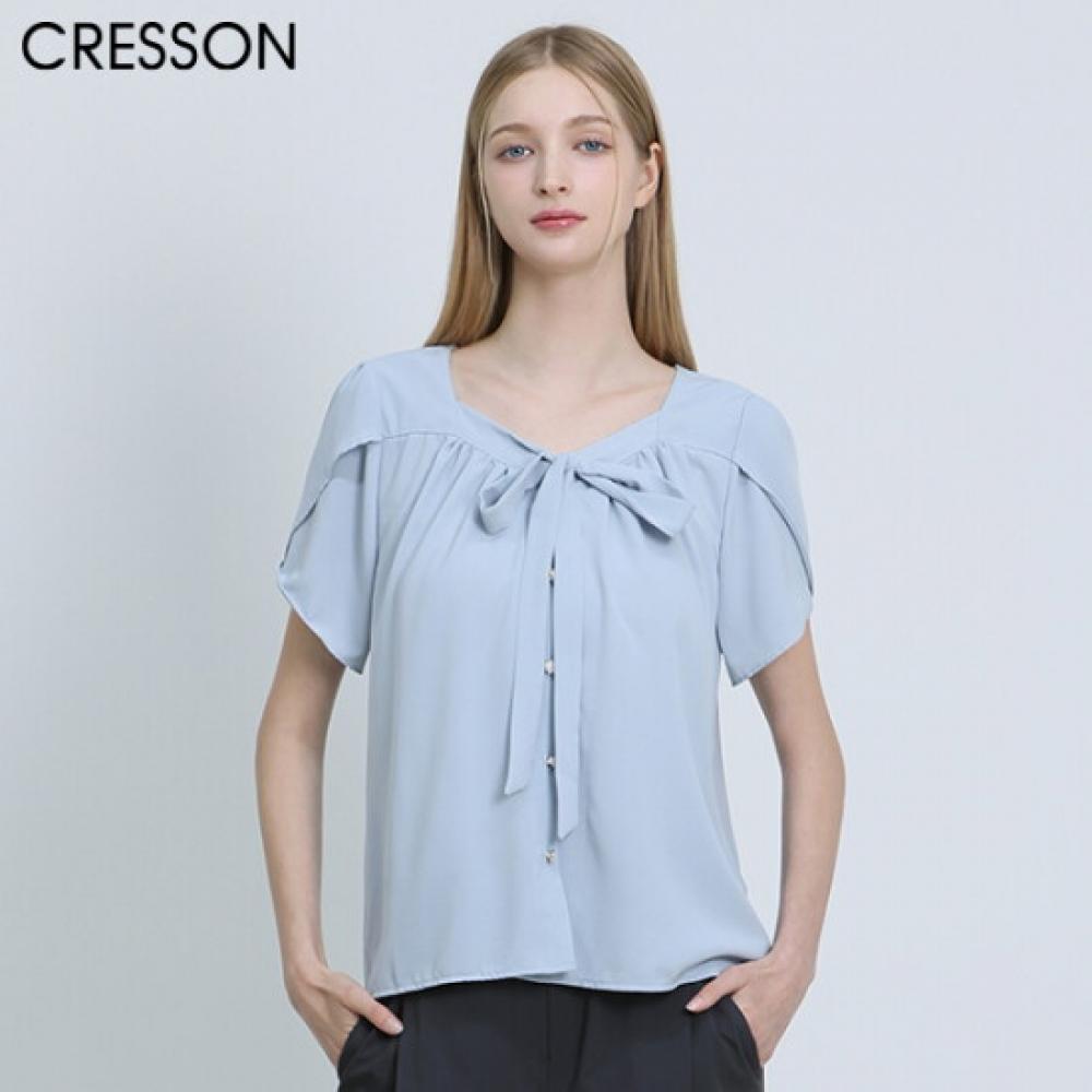 CreSSon Women S Ruffle Fit Ribbon blouSe Nk CreSSon 0001