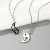 Fashion Accessories, Personalized Hollow Painting Oil Tai Chi Gossip Yin and Yang Pendant Necklace Collarbone Chain