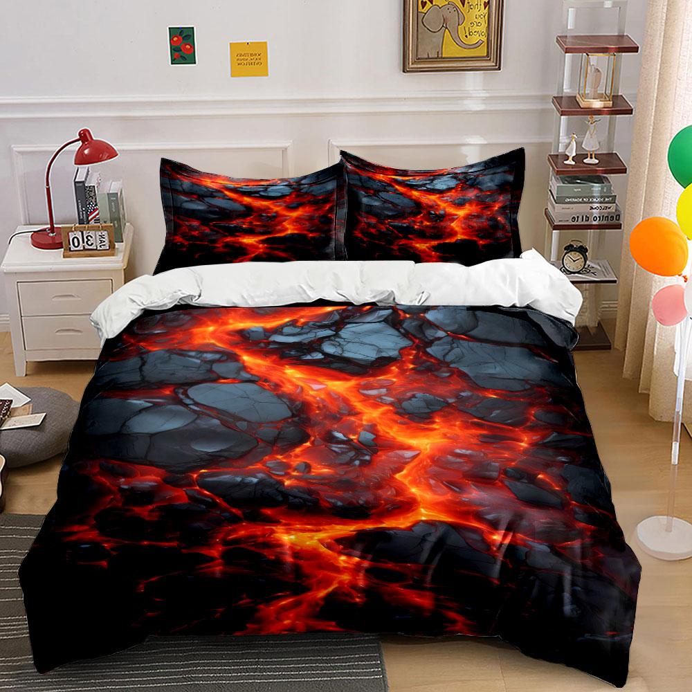 Fiery Molten Lava Pattern. Bedding Sets Duvet Cover Sets Duvet Covers Pillowcases(1*Duvet Cover 2*Pillowcases Without Duvet Insert)