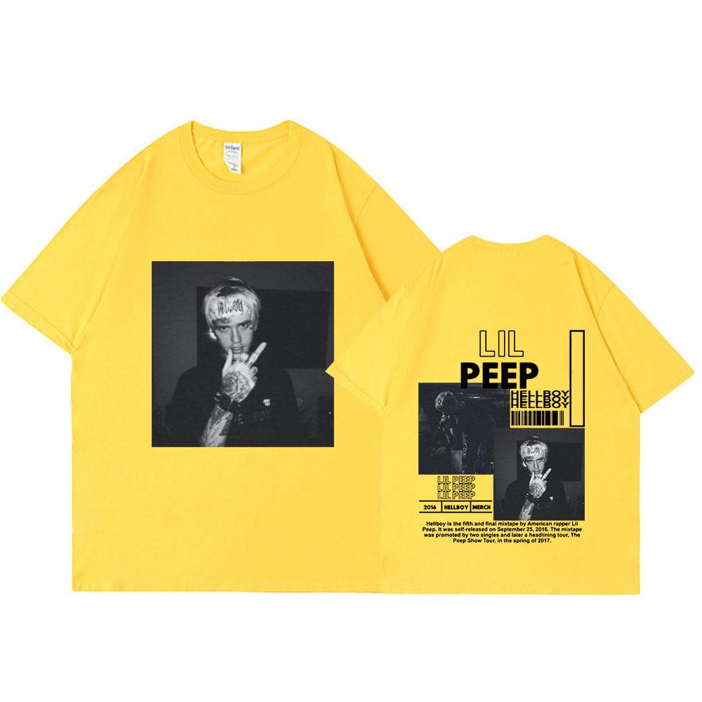 Rapper Lil Peep TShirt Hellboy Crybaby Hip Hop Graphic T Shirt Summer Unisexs Women Clothing Aesthetic Oversized Cotton Tee Shirt