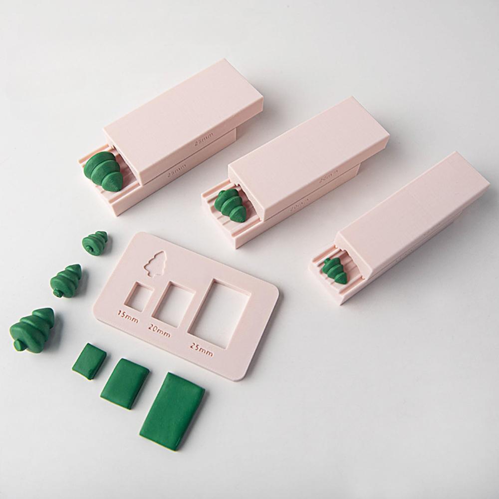 

Polymer Clay Christmas Tree Mold Set - Stackable Tree Shaper for Earring & Pendant DIY Clay Tools абрикосовий