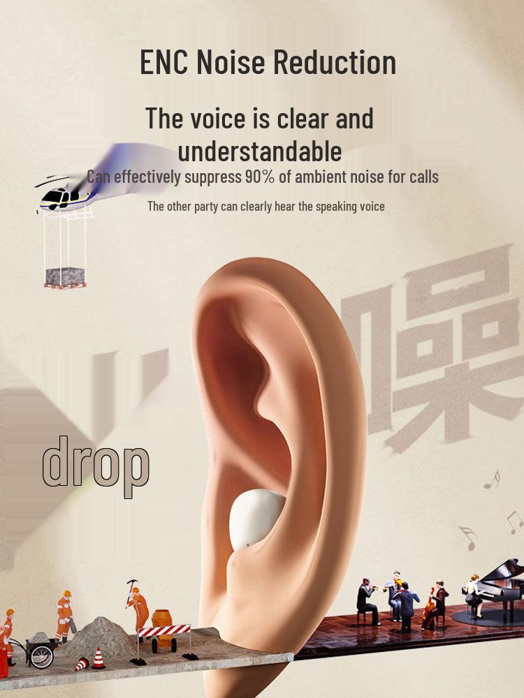 2024 Ultra-Small Noise-Cancelling Wireless Earbuds with Long Battery Life & In-Ear Fit for Sleep & Sports