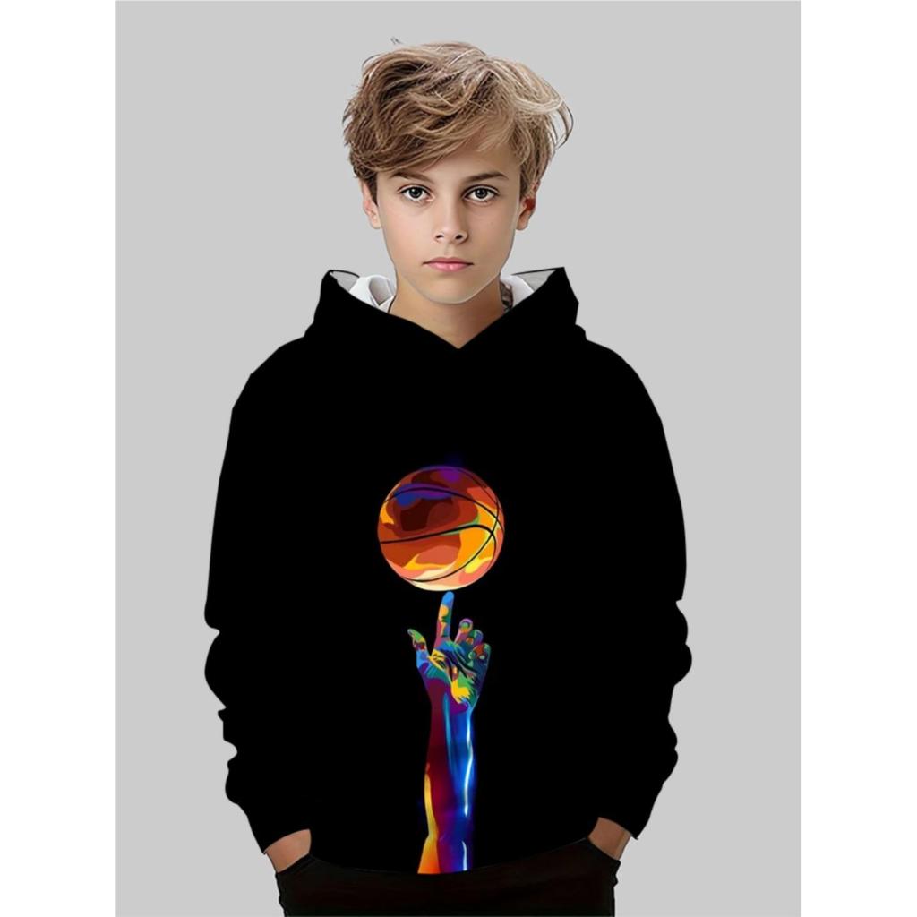 Neues 3D-bedrucktes Kapuzensweatshirt, modisches Kapuzensweatshirt mit langen Ärmeln, bequemer Pullover für Jungen und Mädchen, Kinder-Kapuzenpullover
