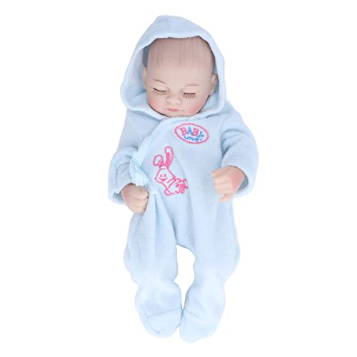 10-inch Reborn Baby Doll, Soft Silicone, Delicate Face, Detailed Design, Includes Pajamas, Washable, Realistic Baby Doll, Blue Eyes Closed, for Kids,
