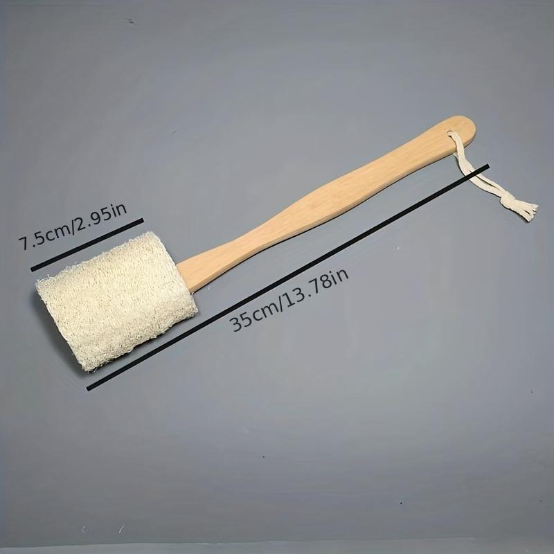 

Natural Exfoliating Loofah luffa loofa Bath Brush On a Stick - with Long Wooden Handle Back Brush for Men & Women - Shower Sponge Body Back Scrubber