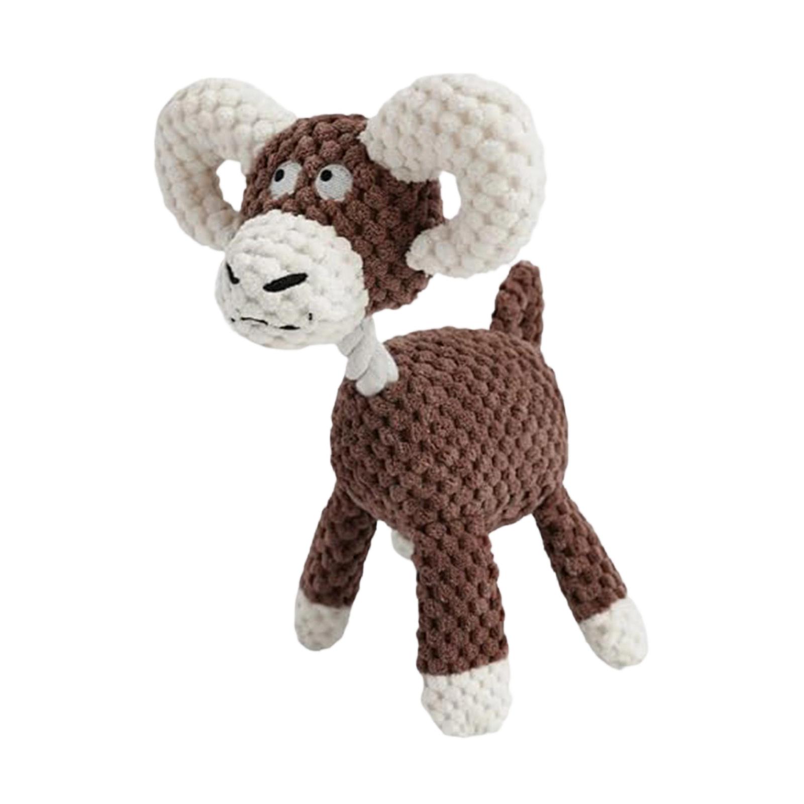 

Plush Elephant Dog Toy Durable Chew Squeaky Pet Toy Stuffed Animal Soft Plush Interactive Puppy Toy for Small Medium Large Dogs One Size коричневый