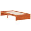 Bed Frame with Drawers Wax Brown Solid Pine Wood